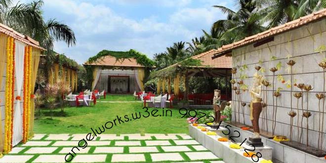 open lawn wedding decoration in a south bangalore venue