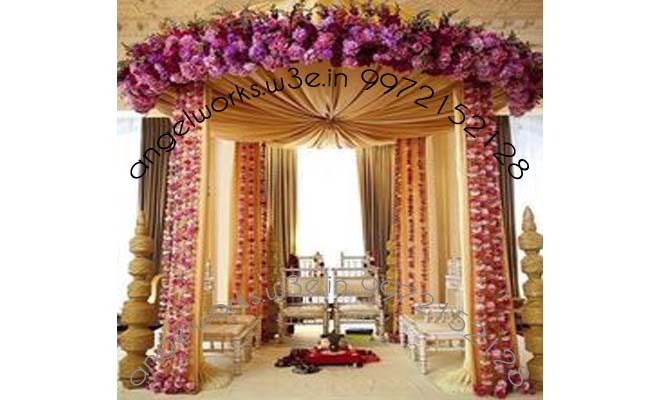mandap decoration elegant round brown