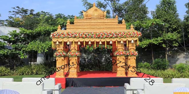 outdoor mandap decoration setup in a south bangalore resort