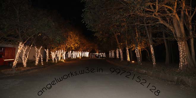 outdoor lighting decoration at prestige grand club & resort