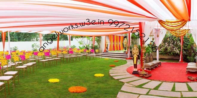 waterproof tents arragement in a south bangalore wedding venue