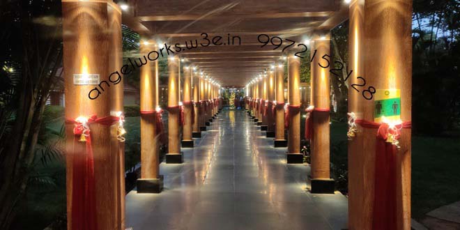 entrance pavement in the resort